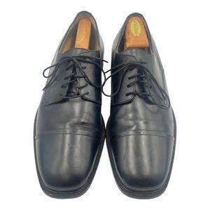 J Johnston Murphy Black Leather Cap Toe Oxfords 59-11055 Mens 11 D Dress Shoes